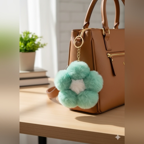 Mint Green Pom Pom Charm - Picture 1 of 2